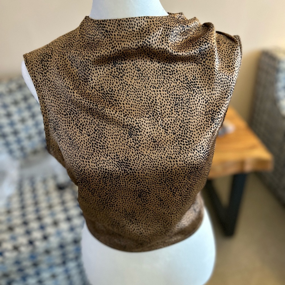 Sincerely, Jules, leopard print, silky crop top